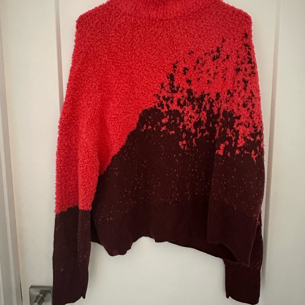 lululemon athletica Red and Brown Turtleneck Sweater